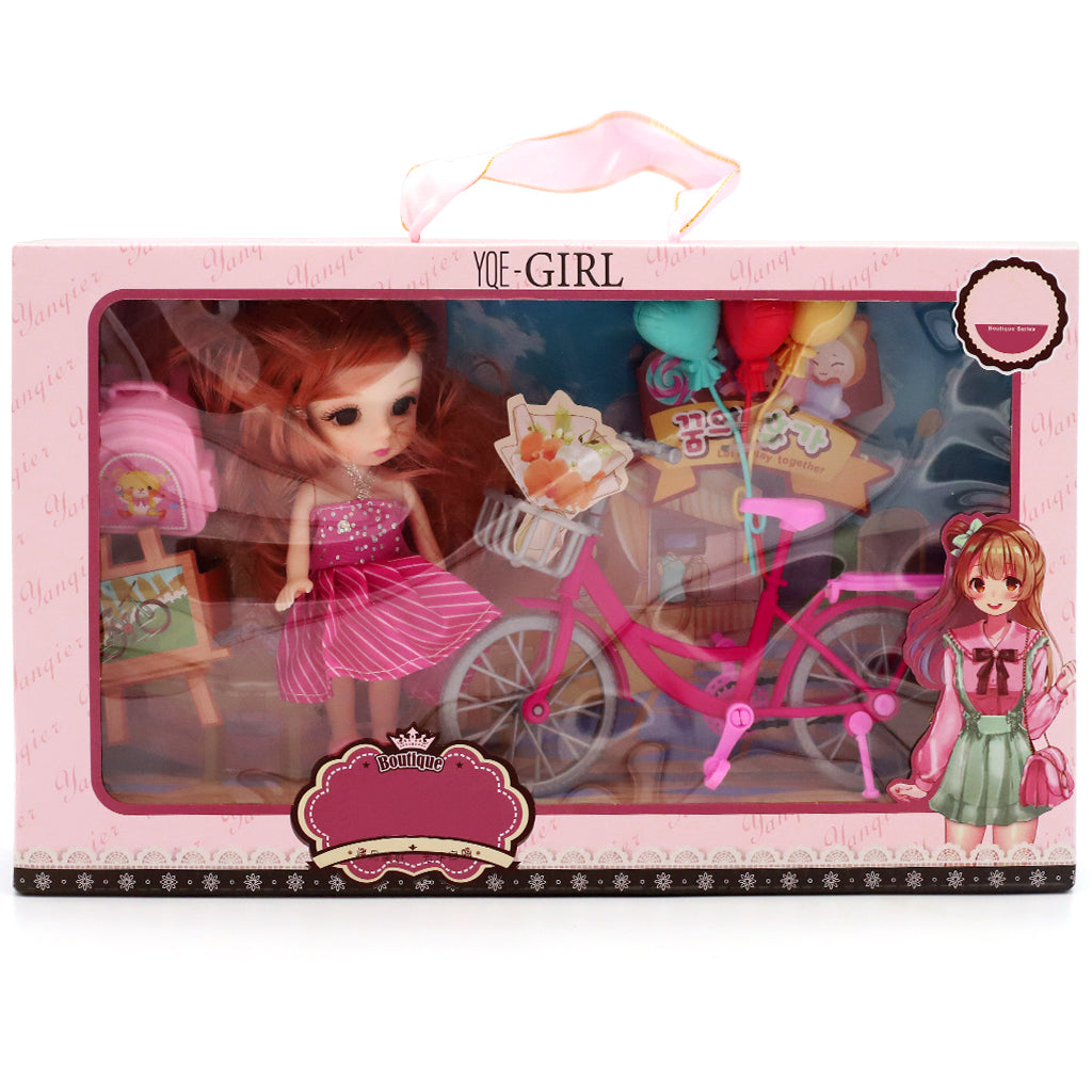 PATPAT Doll Set with Bicycle Prop, Dollhouse Princess Toys, Doll for Girls, Barbie Dolls for Girls, Cute Cartoon Doll Toy for Girls, Birthday Gift for Girl, Gift Box Packing (Pink) PATPAT Doll Set with Bicycle Prop, Dollhouse Princess Toys, Doll for Girls, Barbie Dolls for Girls, Cute Cartoon Doll Toy for Girls, Birthday Gift for Girl, Gift Box Packing (Pink)